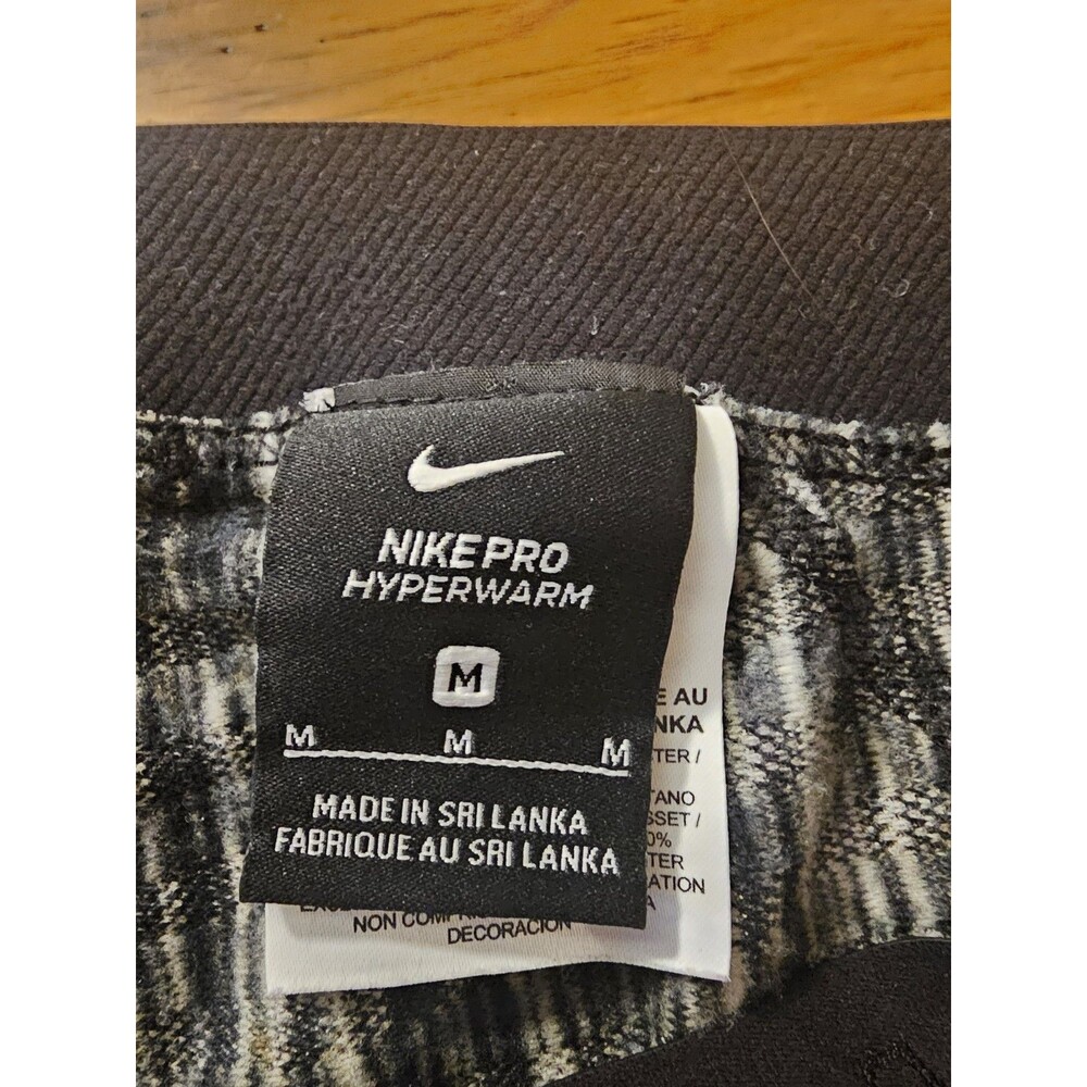 Nike Pro HyperWarm Leggings Womens Medium M Space Dye Gray Black Thermal EUC - Picture 6 of 9